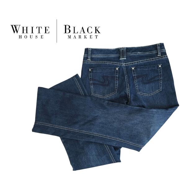 Women's White House Black Market Blanc Boot Cut Jeans Size 4R - Picture 5 of 5